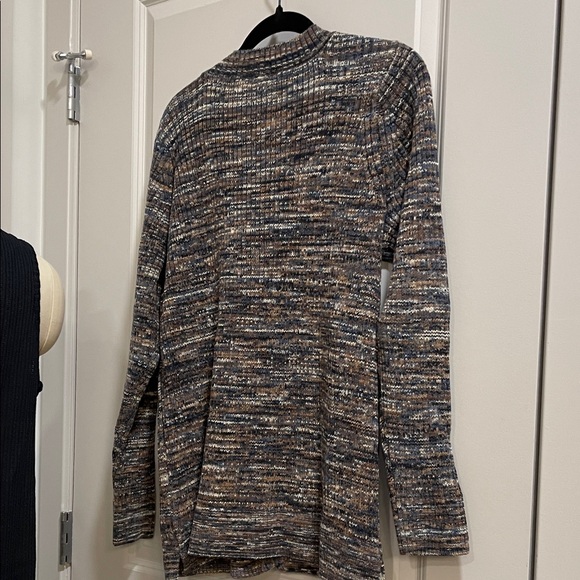 LOGO by Lori Goldstein Black Ribbed Tank Top and Space Dye Cardigan - Picture 4 of 6